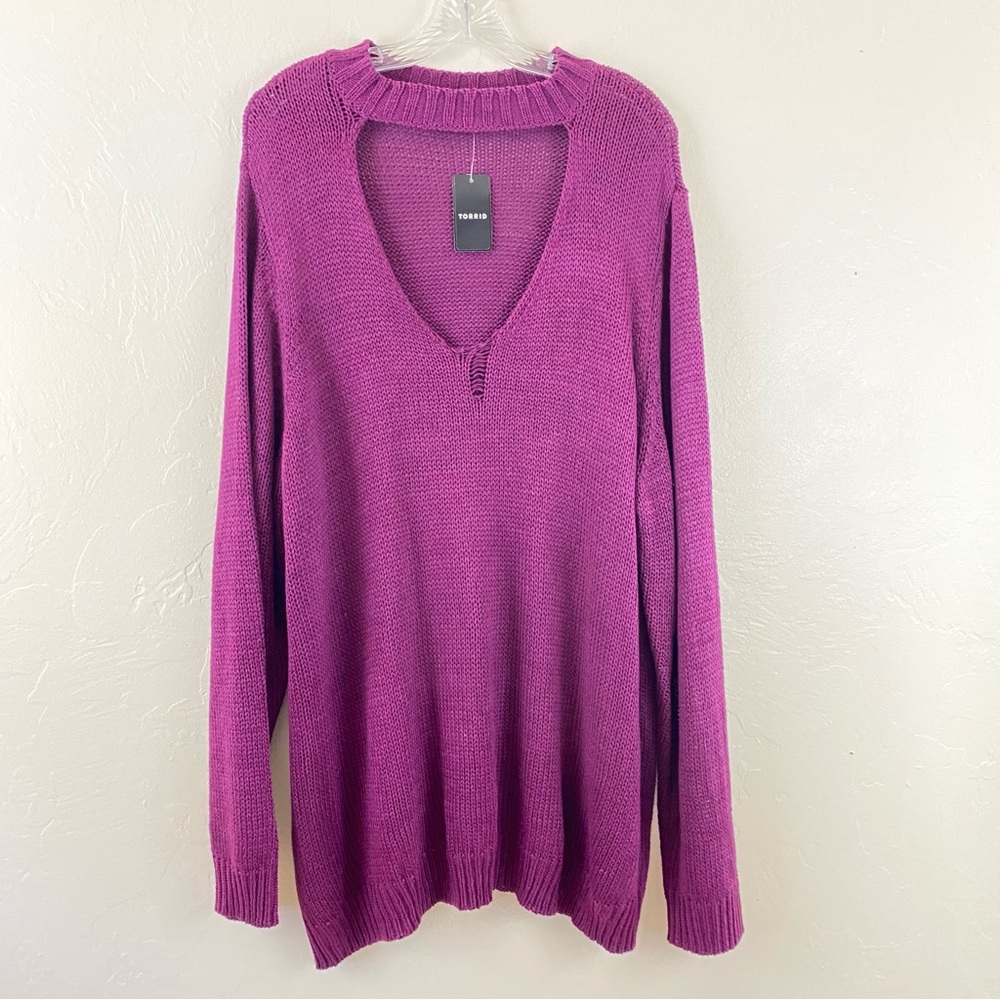 Torrid Size NWT 5X Maroon Red Ribbed Knit Full Sleeve Pullover Cardigan Sweater